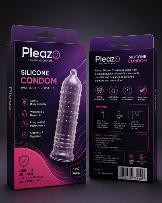 Pleazo Premium Silicone Condom – Washable & Reusable | 1 PC
