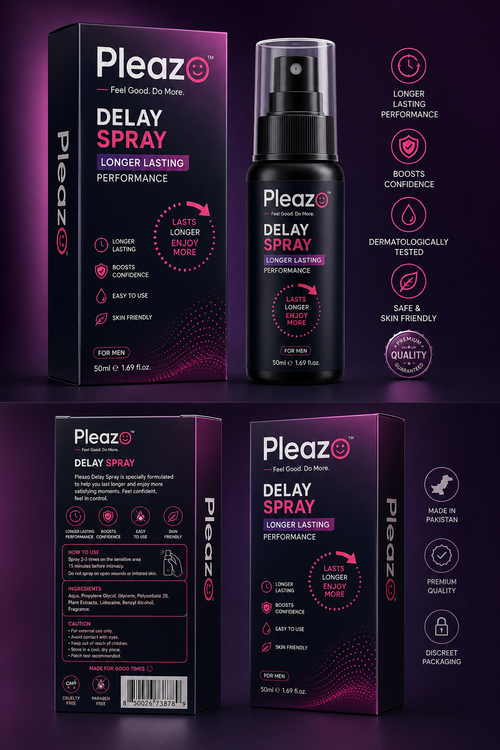 Pleazo Delay Spray – Premium Men's Intimate Spray | 50ml